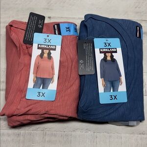 2 pack Kirkland Signature Women's 3/4 Sleeve Slub Tee, nwt